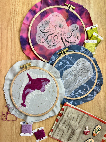 PNW Animal Embroidery Patterns- Stick and Stitch Nature Desi