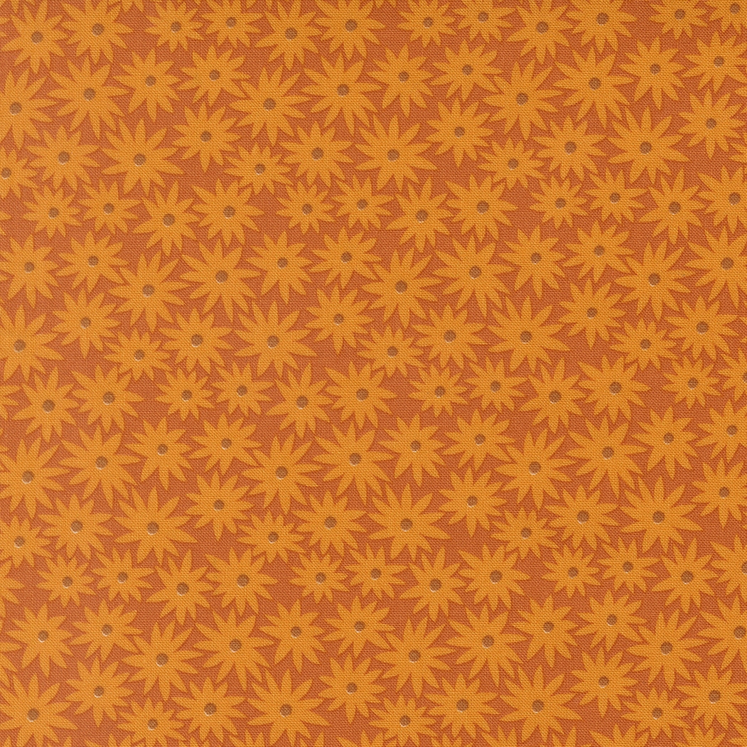Pattern of yellow flowers on a brown background