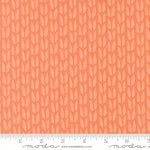 Coral fabric pattern with a ruler for scale on a coral background