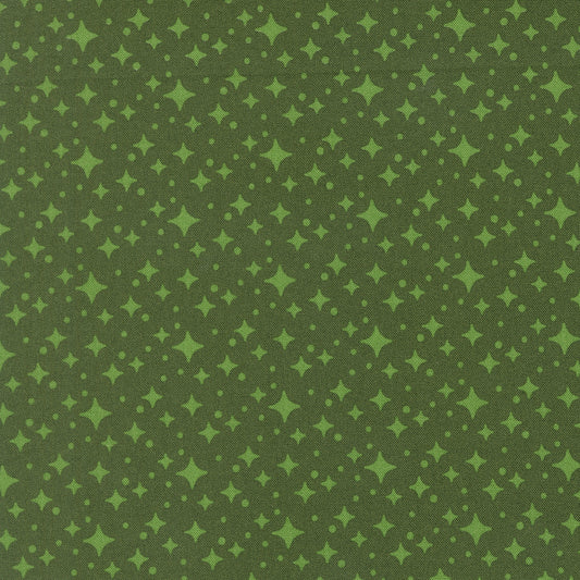 Pattern of green stars on a green background