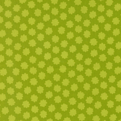 Green patterned fabric with small floral shapes