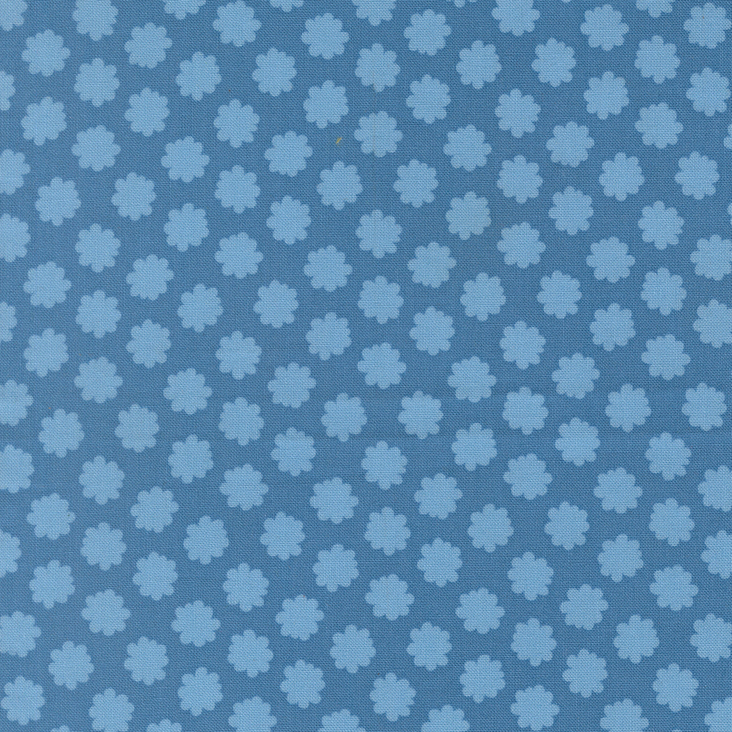 Blue fabric with small blue flower pattern