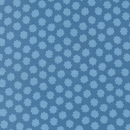 Blue fabric with small blue flower pattern