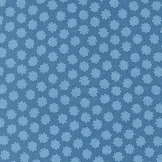 Blue fabric with small blue flower pattern