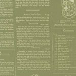 Text layout with 'Aunt Clara's Plan' and publisher details on a green background