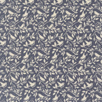 Pattern of birds and leaves on a blue background