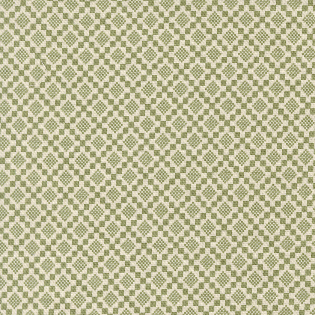 Patterned background with geometric shapes in green and beige tones