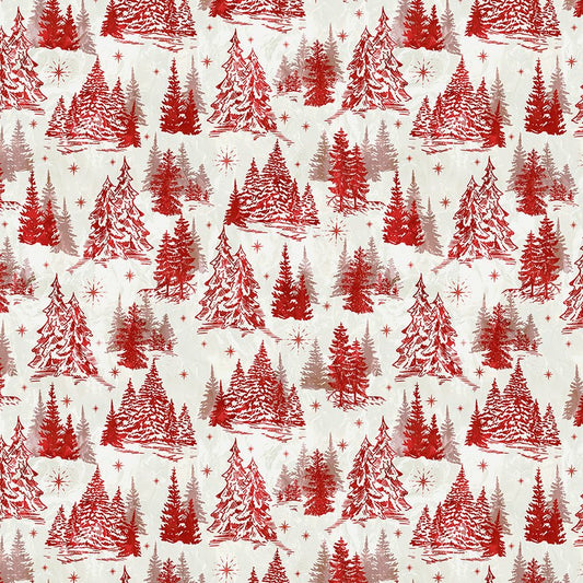 Jolly Christmas - Winter Forest - Ivory Red 