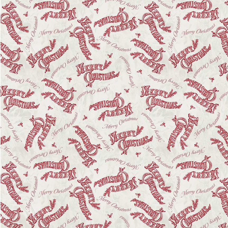 Jolly Christmas - Merry Christmas - Ivory Red