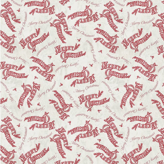 Jolly Christmas - Merry Christmas - Ivory Red