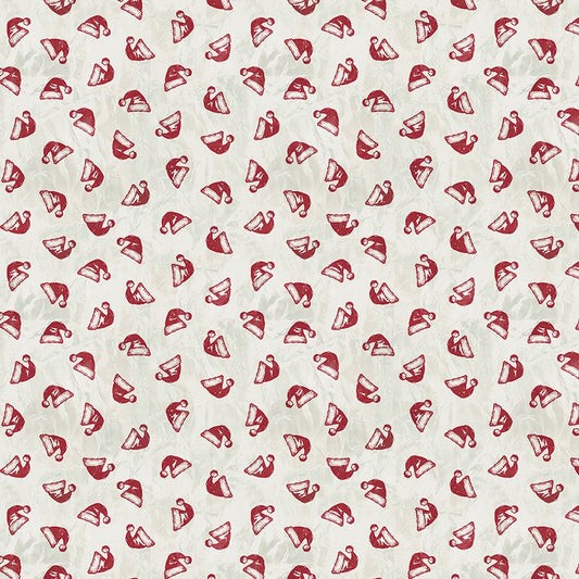 Jolly Christmas - Santa Hats - Ivory Red
