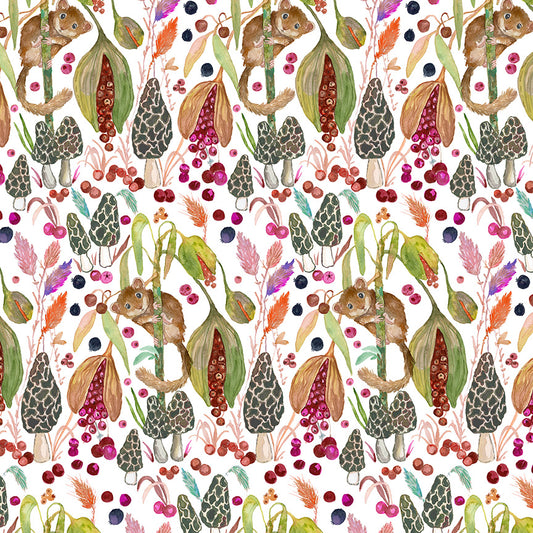 Forest Fruits - Little Dormouse - White