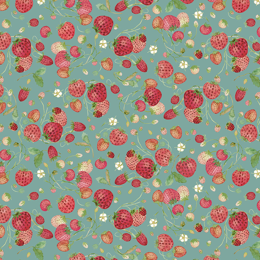 Forest Fruits - Strawberries - Teal