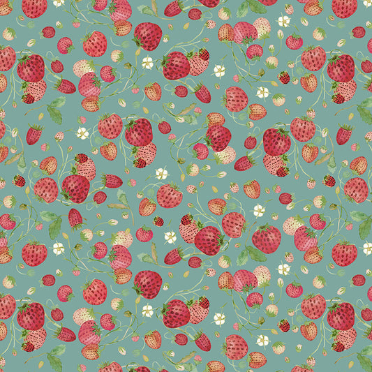 Forest Fruits - Strawberries - Teal