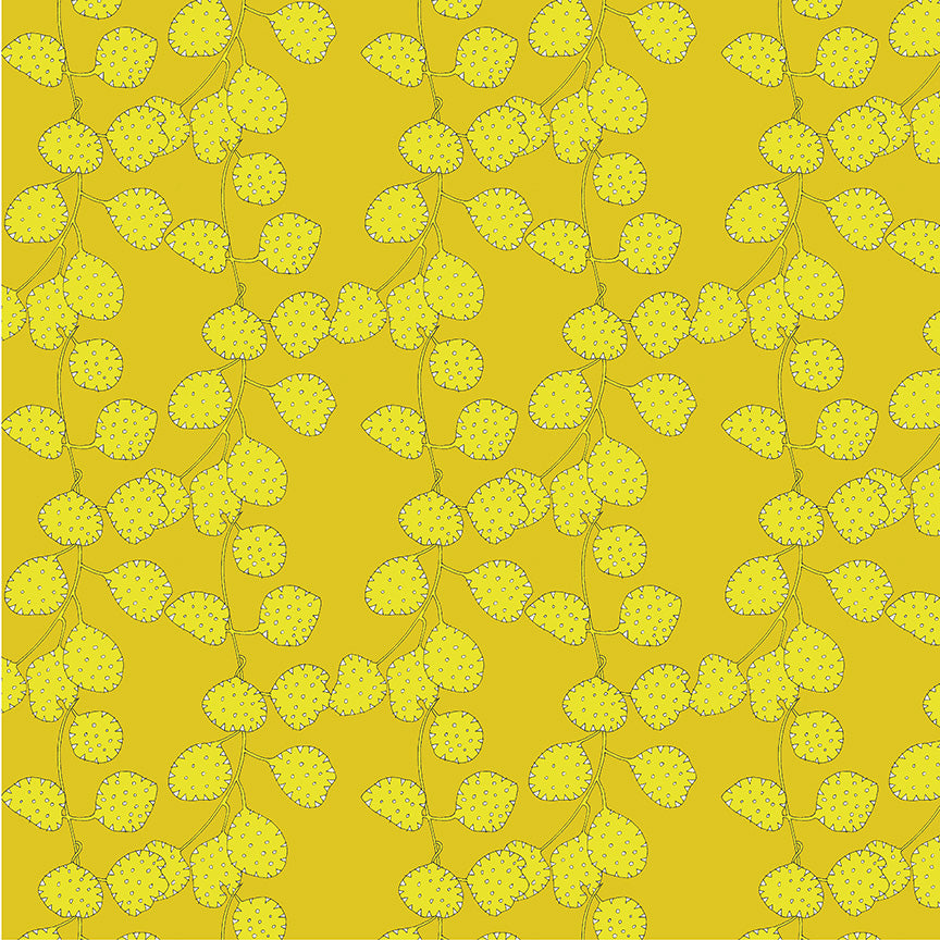 Yellow floral pattern on a yellow background