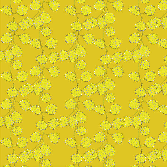 Yellow floral pattern on a yellow background