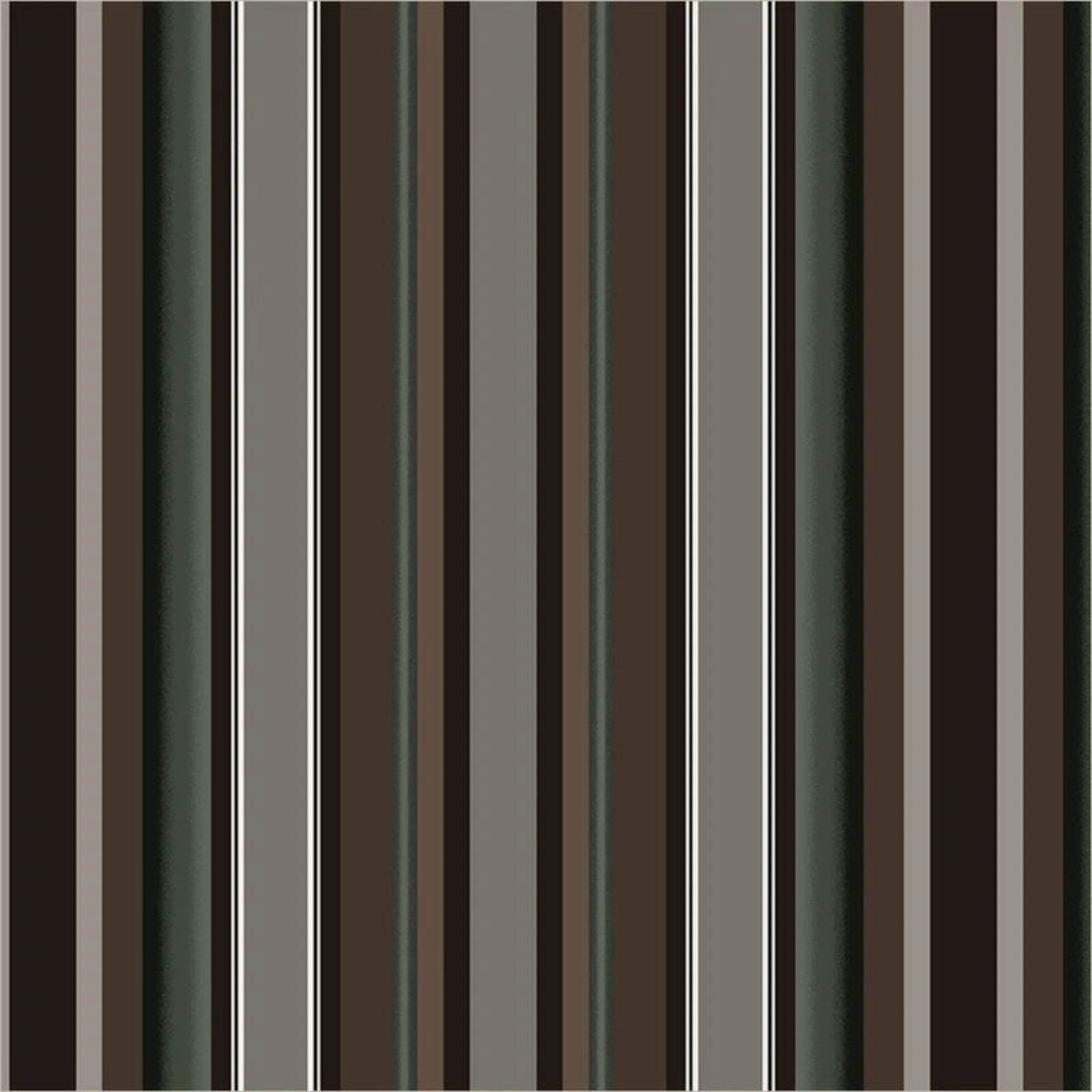 Vertical striped pattern with alternating bands of dark brown, charcoal gray, olive green, and thin white lines.