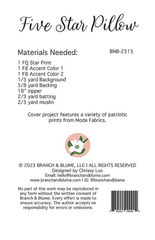 Five Star Pillow pattern