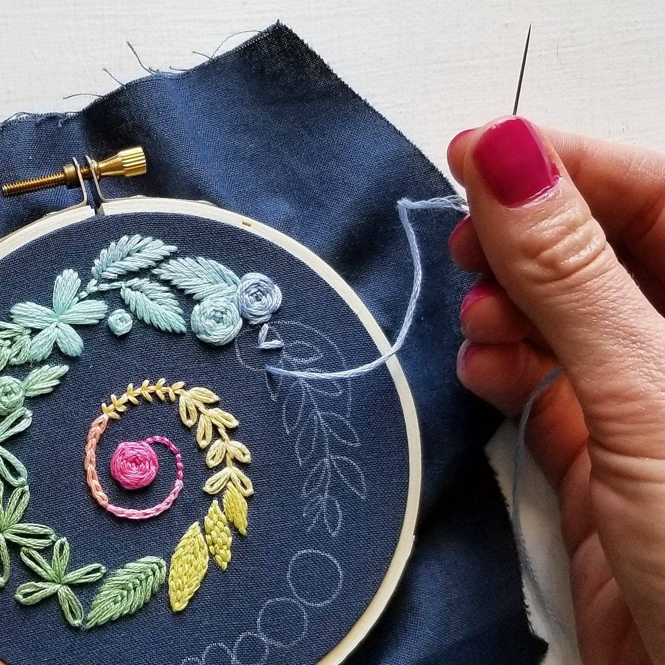 Spiral Sampler Beginner Embroidery Kit: White