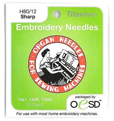 Organ Titanium Sharps 80/12 10pk