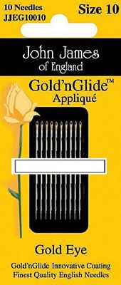 JJ Gold'n Glide Applique Needles #10 10pc