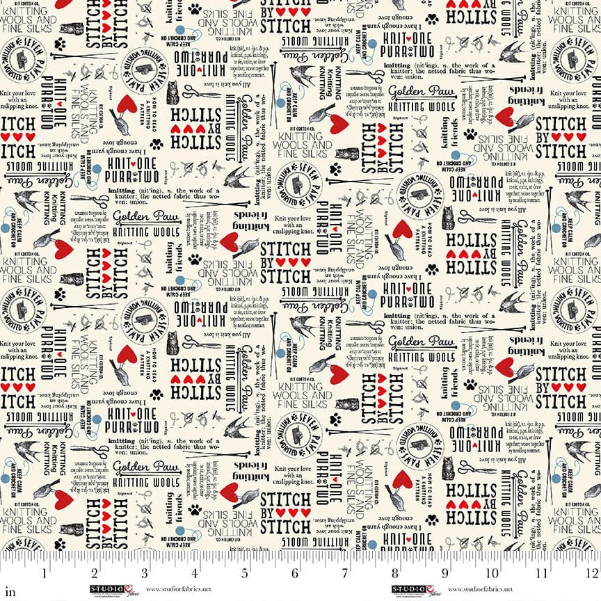 Knit1 Purr2 - Newsprint