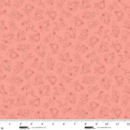 Knit1 Purr2 - Kitty Outline - Pink