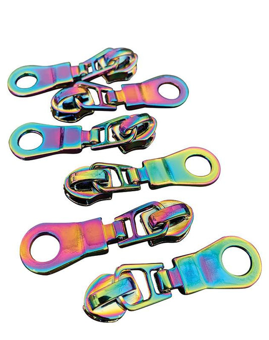 Iridescent Rainbow Zipper Pulls - 6 pulls