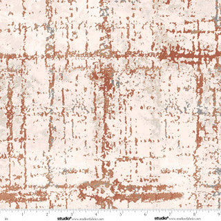Textured pattern fabric swatch with earthy tones on a white background