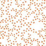 A repeating pattern of small orange duck footprints scattered across a white background.