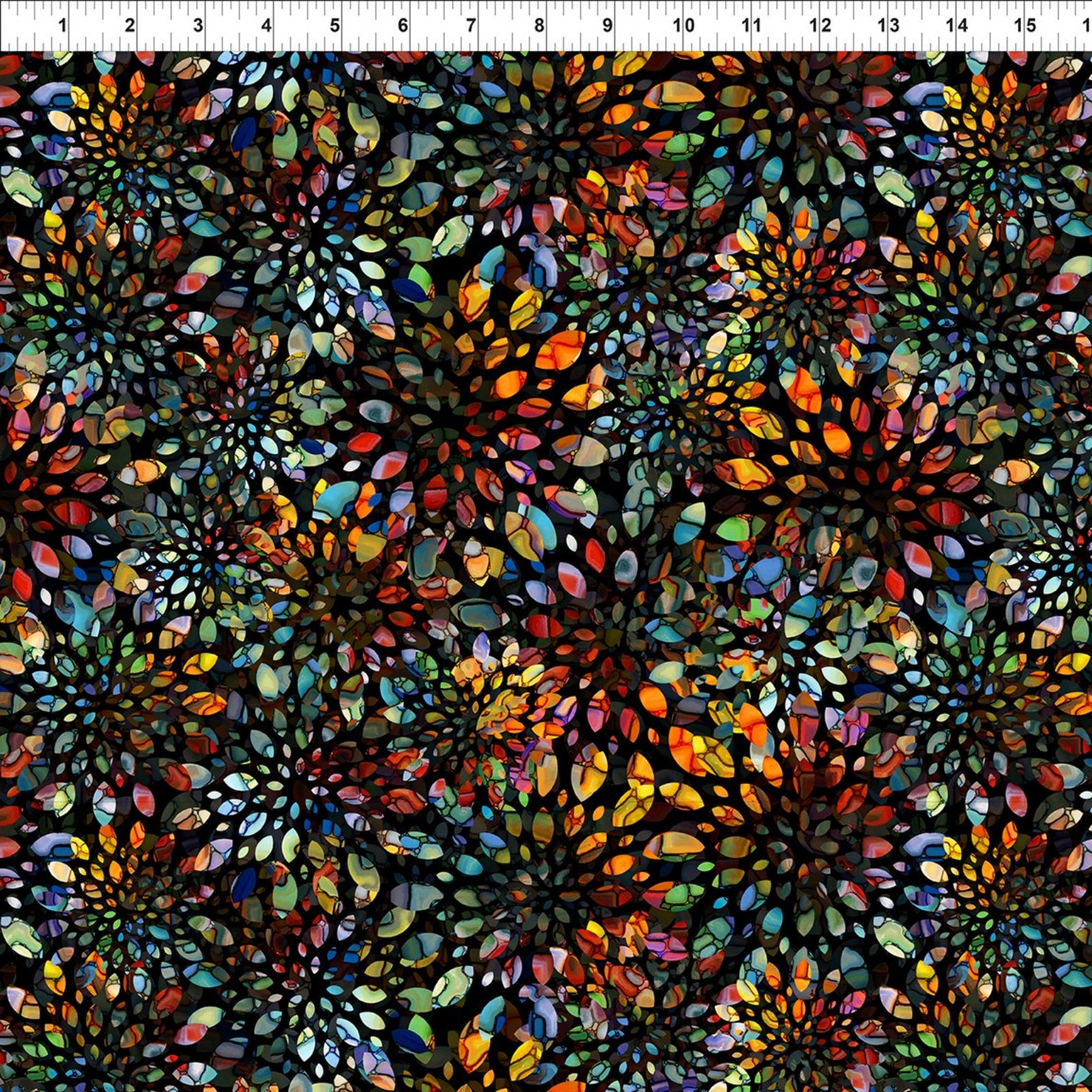 Multicolored abstract pattern on a black background
