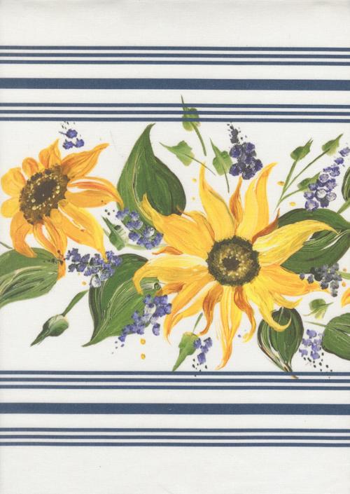 18" Solstice Toweling - Sunflowers - Nautical