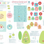Christmas candy land craft kit with templates and instructions on a white background
