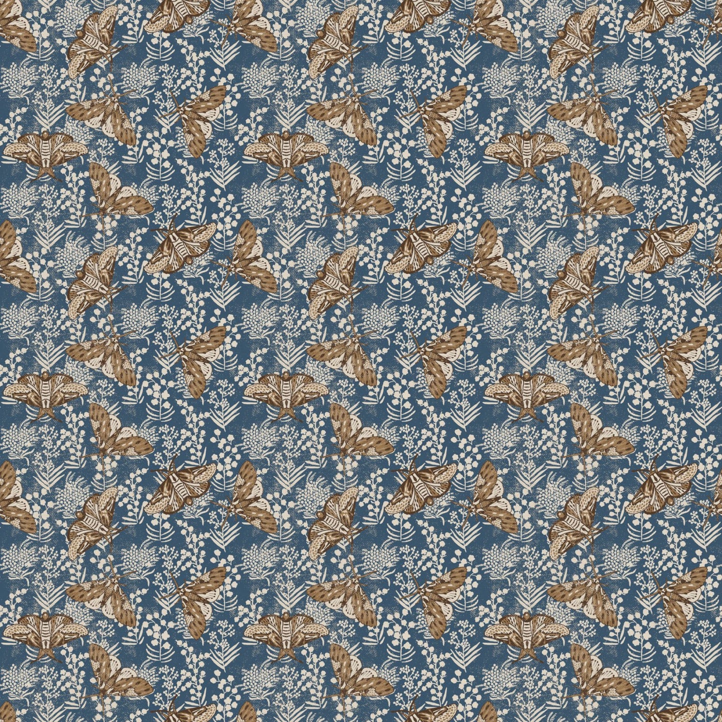 Wabi - Moths Rayon - Blue