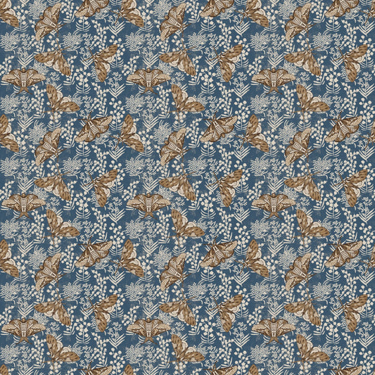 Wabi - Moths Rayon - Blue
