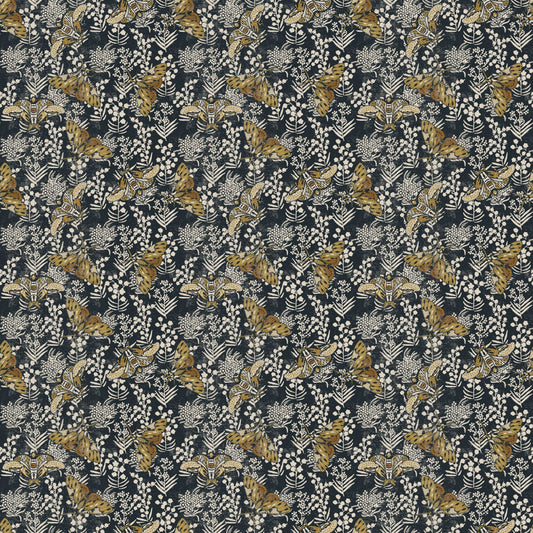 Wabi - Moths Rayon - Charcoal