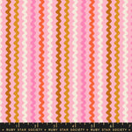 Wavy striped pattern with pink, orange, and gold colors on a black border with 'Ruby Star Society' branding.