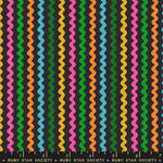Colorful wavy pattern fabric with a ruler at the bottom, featuring Ruby Star Society branding.