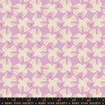Pattern of white doves with red music notes on a purple background, featuring Ruby Star Society label.