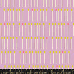 Pattern of matches on a purple background with Ruby Star Society label.