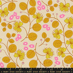 Floral and leaf pattern fabric with a ruler at the bottom, featuring Ruby Star Society branding.