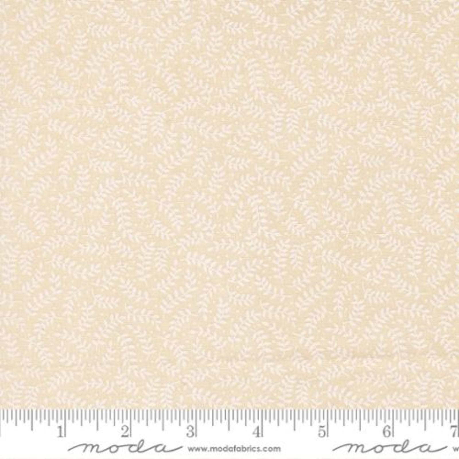 Textured fabric pattern with a ruler at the bottom for scale, featuring the Moda Fabrics brand.