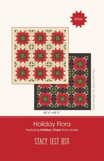 Quilt pattern cover for 'Holiday Flora' by Stacy Iest Hsu featuring a geometric floral design.