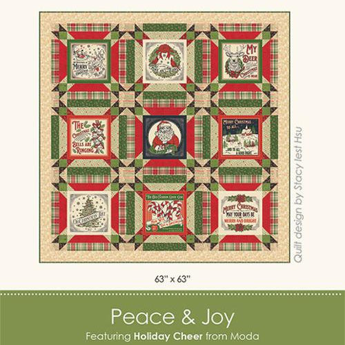 Quilt pattern cover for 'Peace & Joy' by Stacy Iest Hsu with a green border.