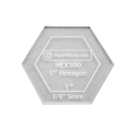 Acrylic Template 1" Hexagon w/ 3/8" seams