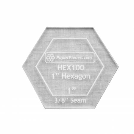 1" Hexagon Windowed Template 3/8" Seam Allowance