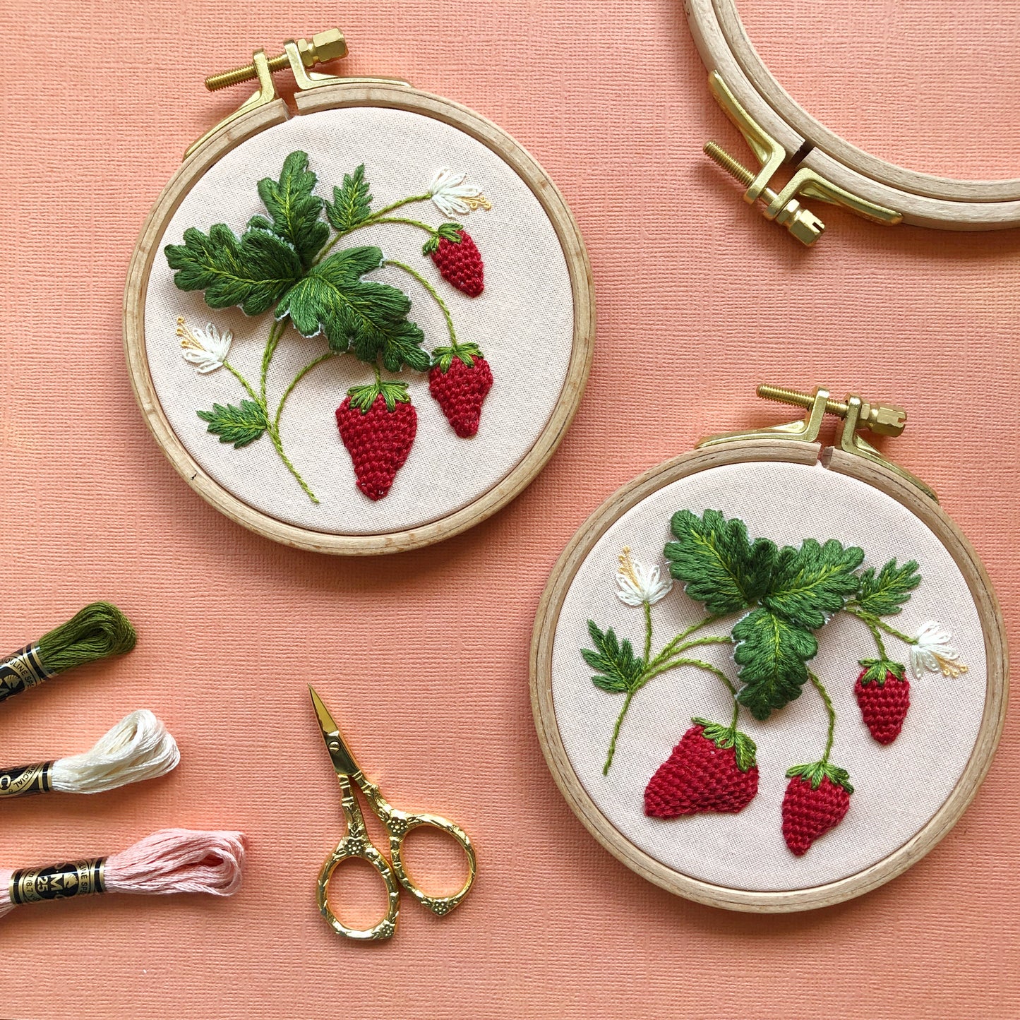 Stumpwork Strawberries—Hand Embroidery