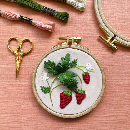 Stumpwork Strawberries—Hand Embroidery