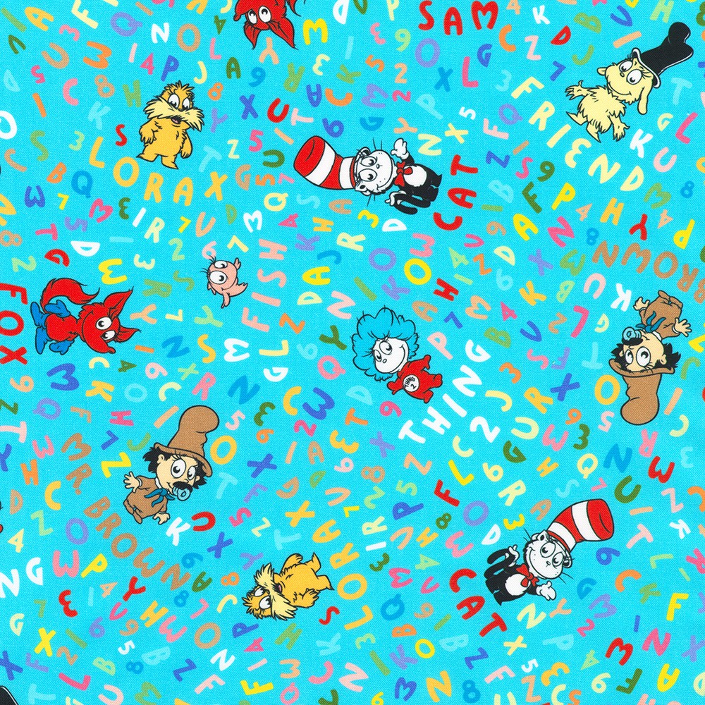 Little Seuss - Tossed Characters - Blue