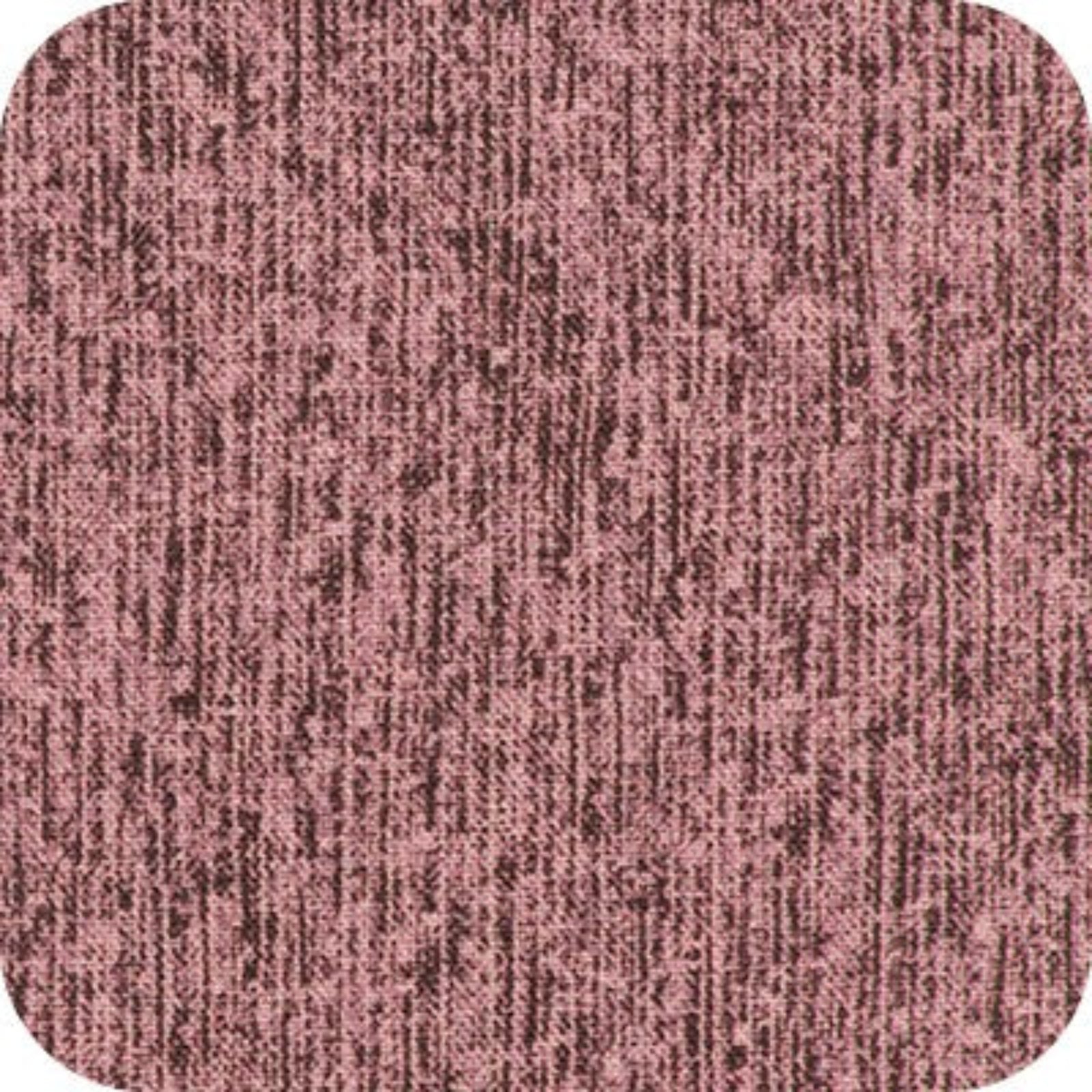 A close-up fabric or material swatch with rounded corners, showing a heathered dusty rose and dark brown textured pattern.